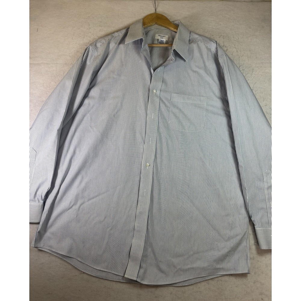 Brooks Brothers 346 Men's 17.5/34-35 Button Up Shirt Striped BL/Wht L/SL Preppy
